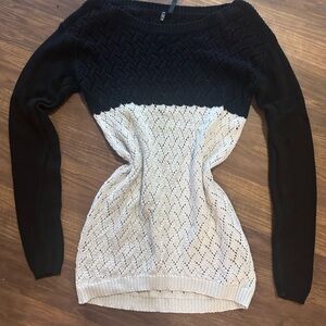 Maurices Black and Cream Knit Sweater